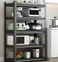 Kitchen Removable Shelf Floor-to-ceiling Multi-layer Shelf Commercial Household Multi-function Microwave Oven Storage Rack