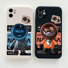Fashion 3D Astronaut Phone Case For Apple iPhone 13 12 11 Pro 12 13 Mini X XR XS Max SE 5 6 6S 7 8 Plus Silicone Cover Celular