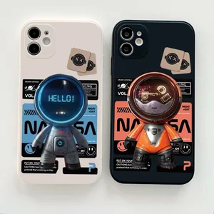 fashion 3d astronaut phone case for apple iphone 13 12 11 pro 12 13 mini x xr xs max se 5 6 6s 7 8 plus silicone cover celular free global shipping