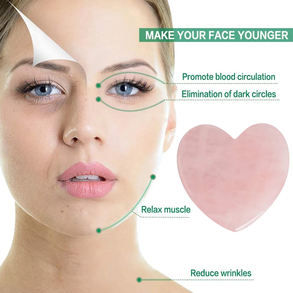 Скребок для гуаши из натурального розового нефрита массажер подтяжки лица доска