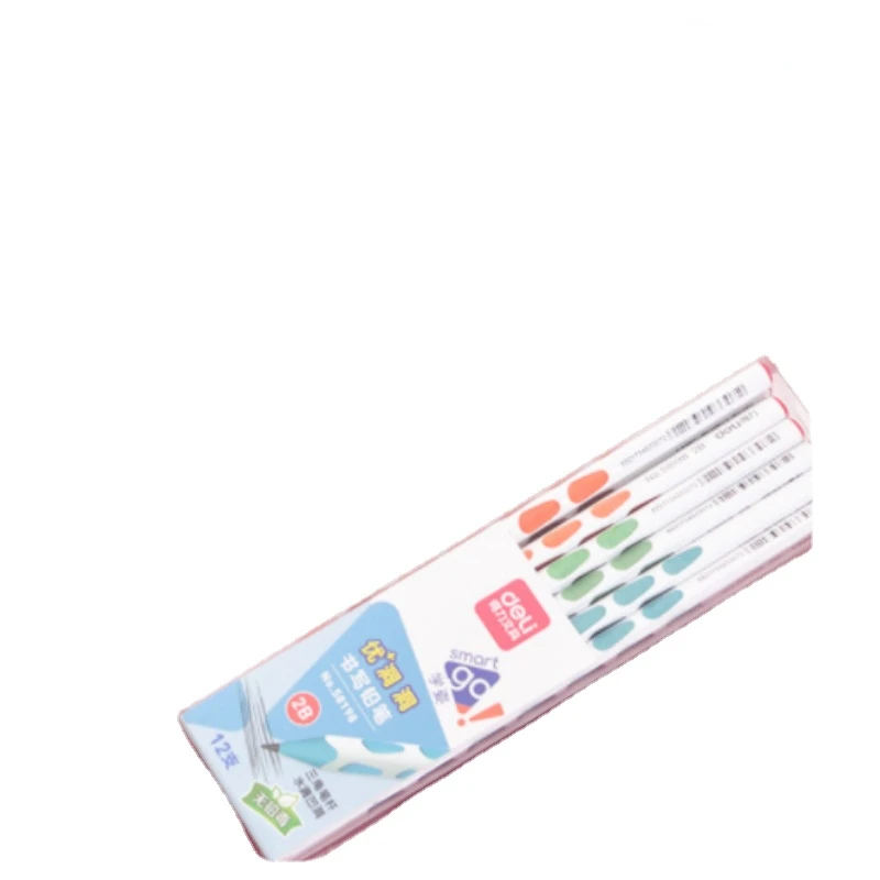 12 шт. треугольная ручка-карандаш с отверстием для стержня Детский рисунок письма