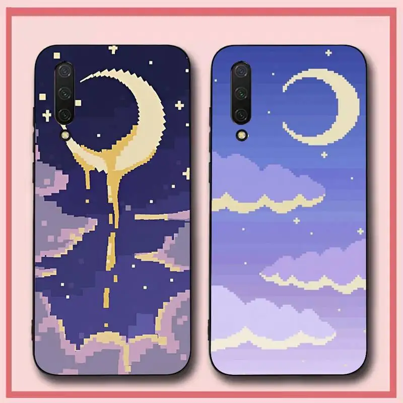 

Pixel Moon Starry Night Phone Case for Xiaomi mi 5 6 8 9 10 lite pro SE Mix 2s 3 F1 Max2 3