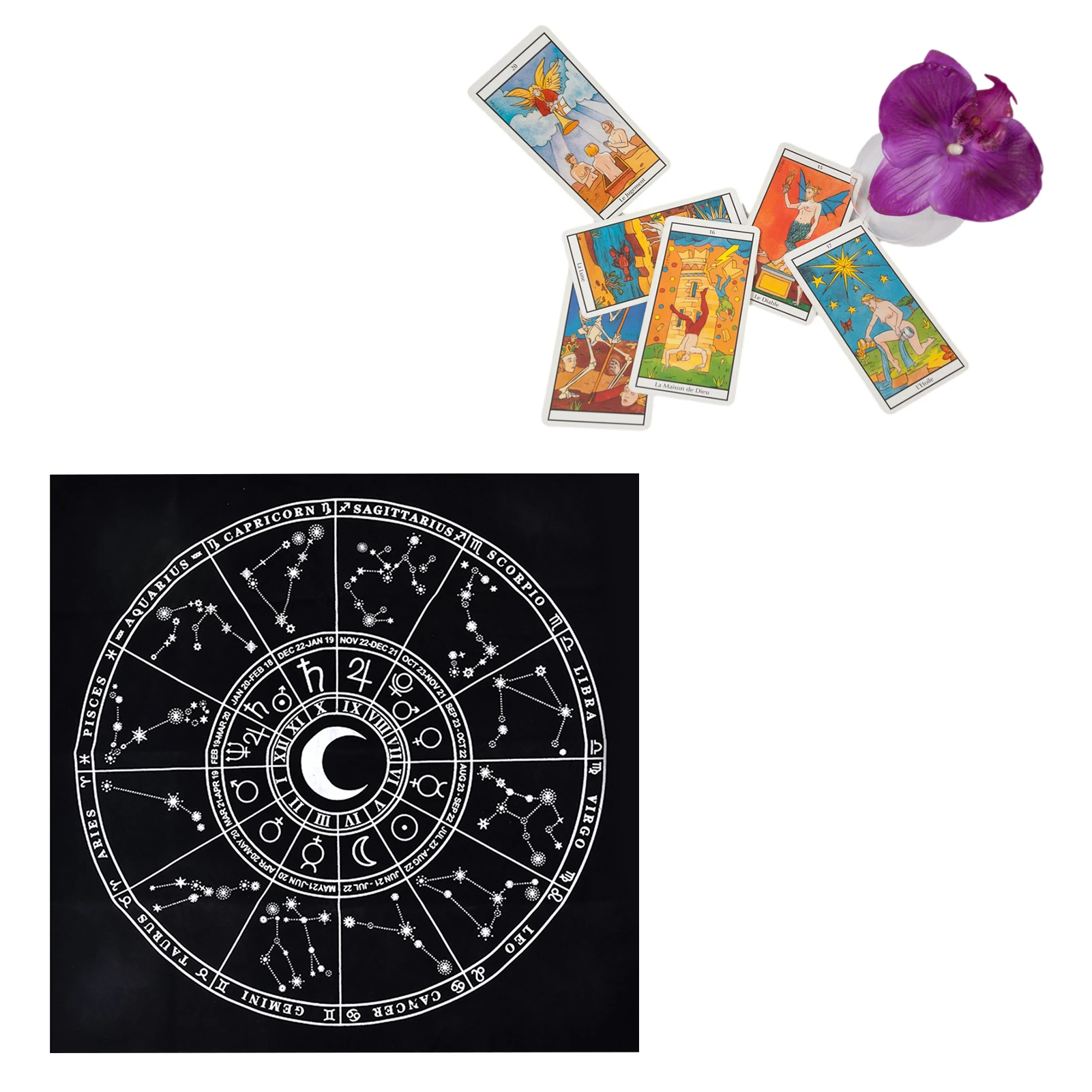 

Altar Tarot Card Cloth Tarot Cloth Washable Tablecloth 12 Constellations Astrology Cloth Tarot Divination Cards Table Cloth