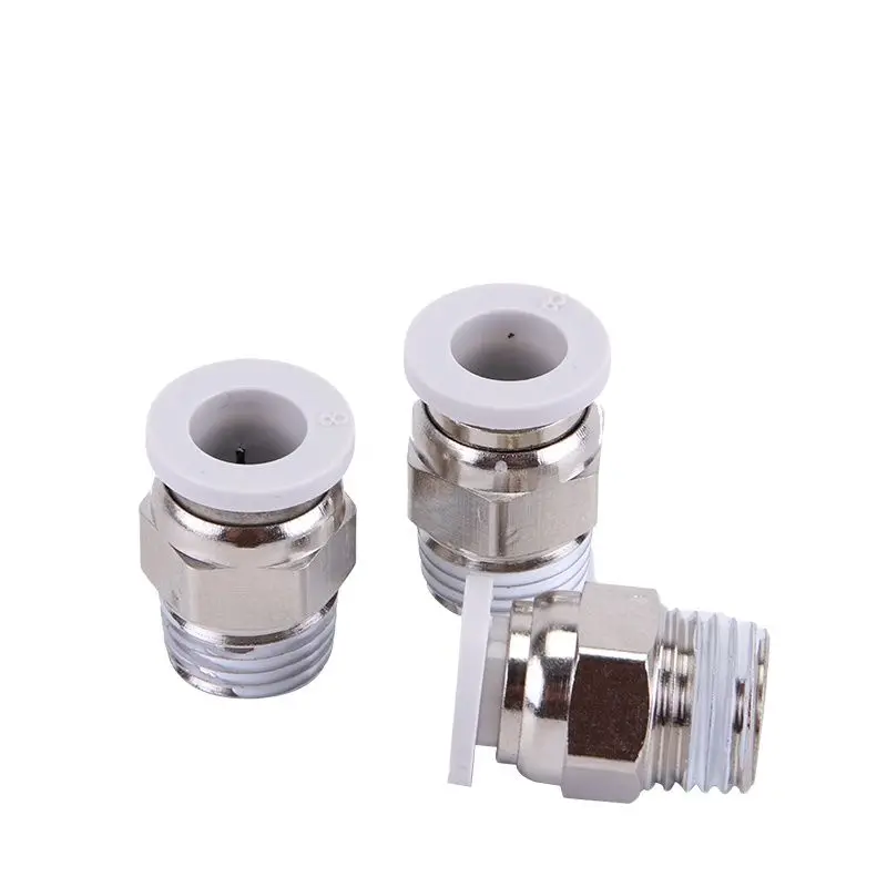 

10PCS PC Air Pneumatic Straight Fitting Quick Release Coupling Connector 1/8 1/4 3/8 1/2 Male Thread m5 4mm-12mm Hose Tube Pipe