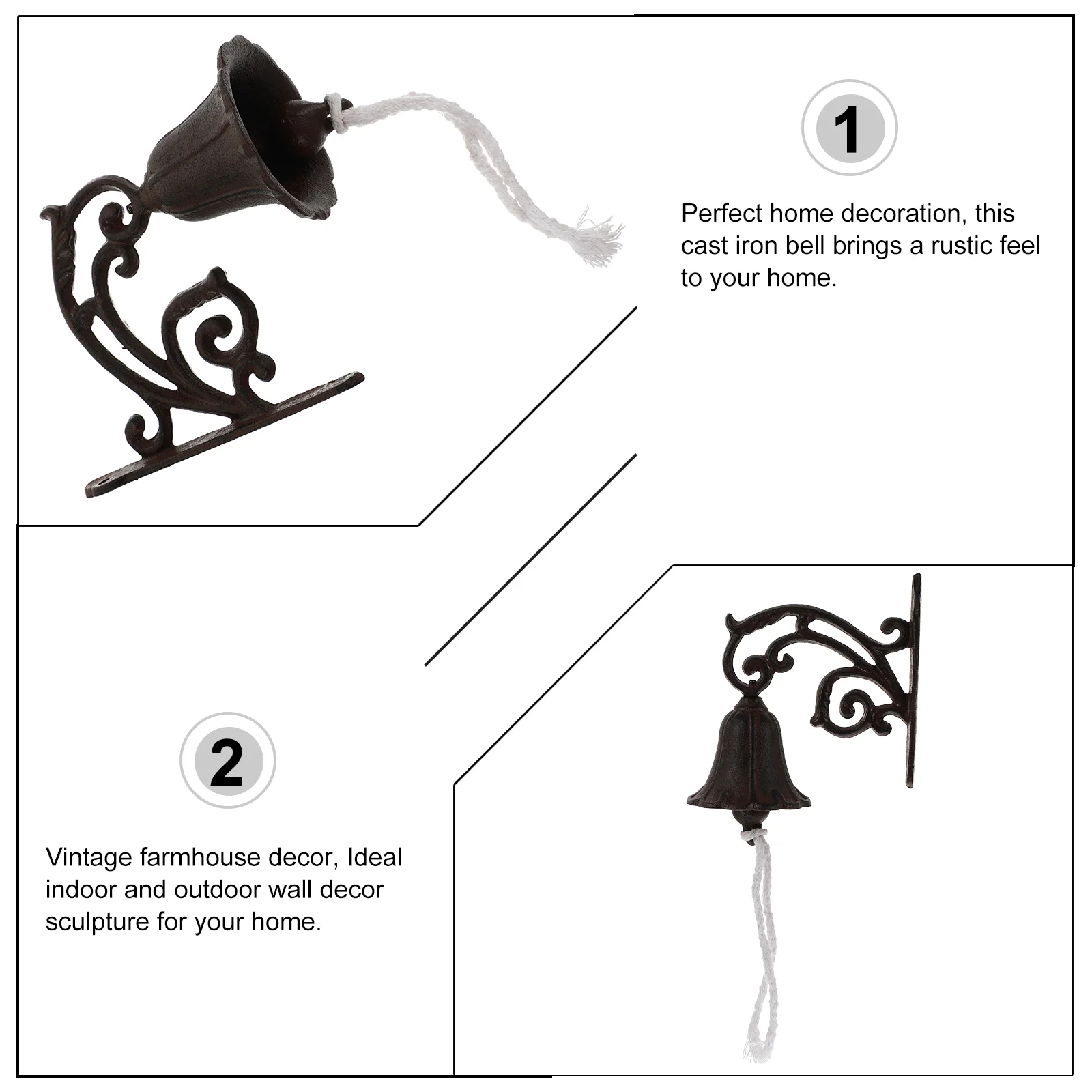 Дверной звонок декор из чугуна настенный уличный сельский деревенский стиль