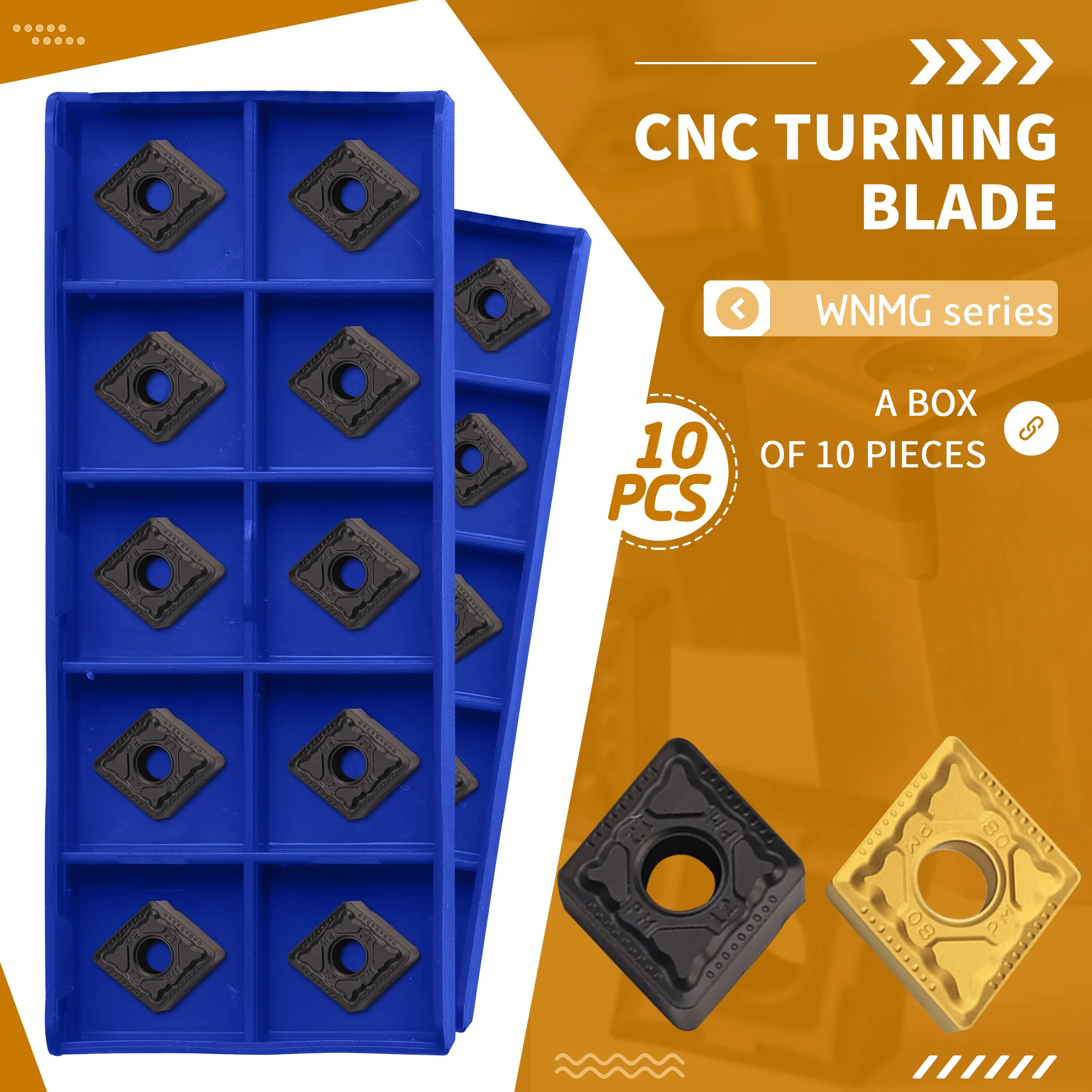 

10pcs CNMG160608-PM CNMG160612 YBC251 YBC252 CNC Lathe Tools External Turning Tools carbide cutting inserts for For Steel Parts