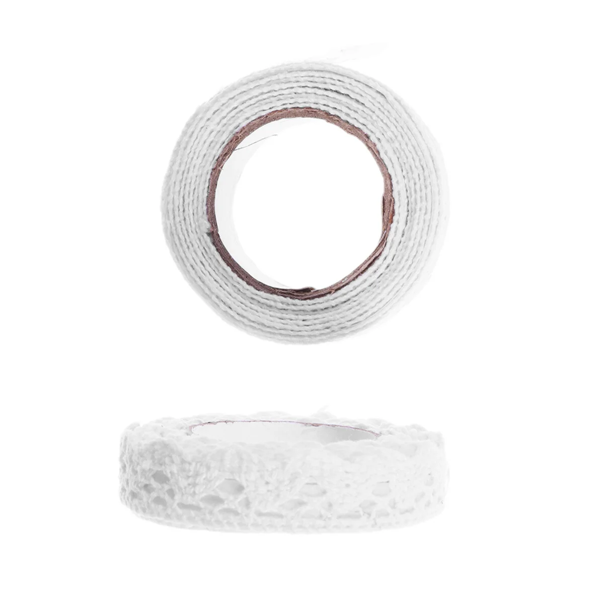 

Fabric Ribbon Tape Trim Self Adhesive Washi Tapes Decorative Masking Tapes for Craft DIY Scrapbook Ribbon 2pcs White