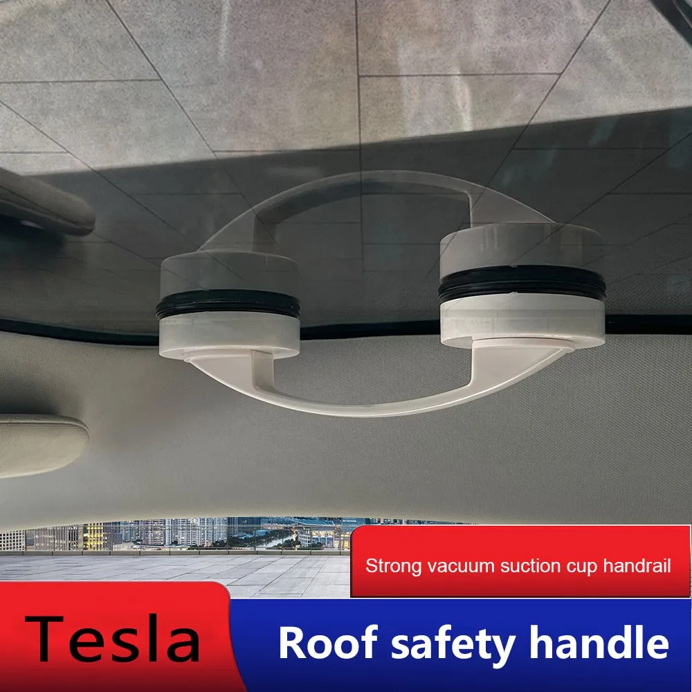 

Ручка безопасности на крыше для Tesla Model 3 Y 2017-2022 2023 универсальные автомобильные аксессуары прочная присоска ABS автомобильный гаджет вытяжное кольцо