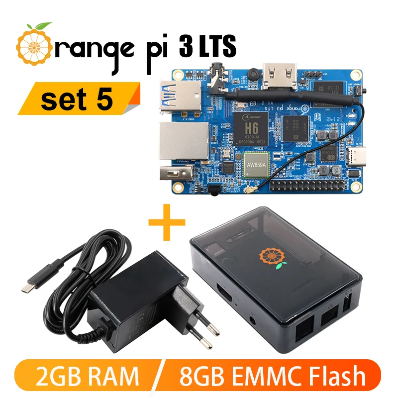 

Новый блок питания Orange Pi 3 LTS + Type-C + черный телефон, компьютер с одинарной платой, AllWinner H6 Linux, мини-ПК, работает на Android 9,0, Ubuntu