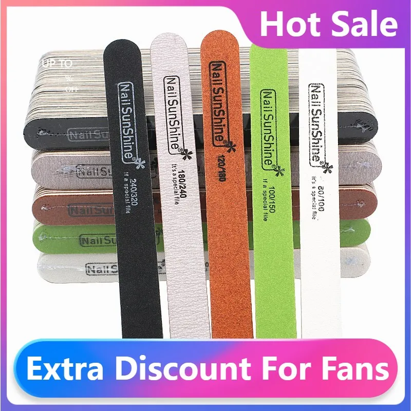 

Hot Sale Strong Thick Wood Nail File Multi Grit New Wooden Sandpaper Nails File For Manicure Buffing Straight Lime Nail Tools
