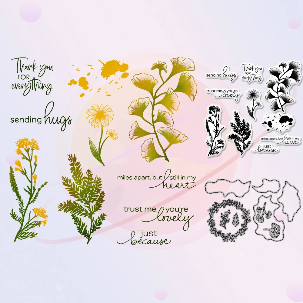 

Various Blooming Flowers Cutting Dies Clear Stamp 2022 Spring DIY Scrapbooking Crafts Metal Dies Cut And Stamps Sets For Cards