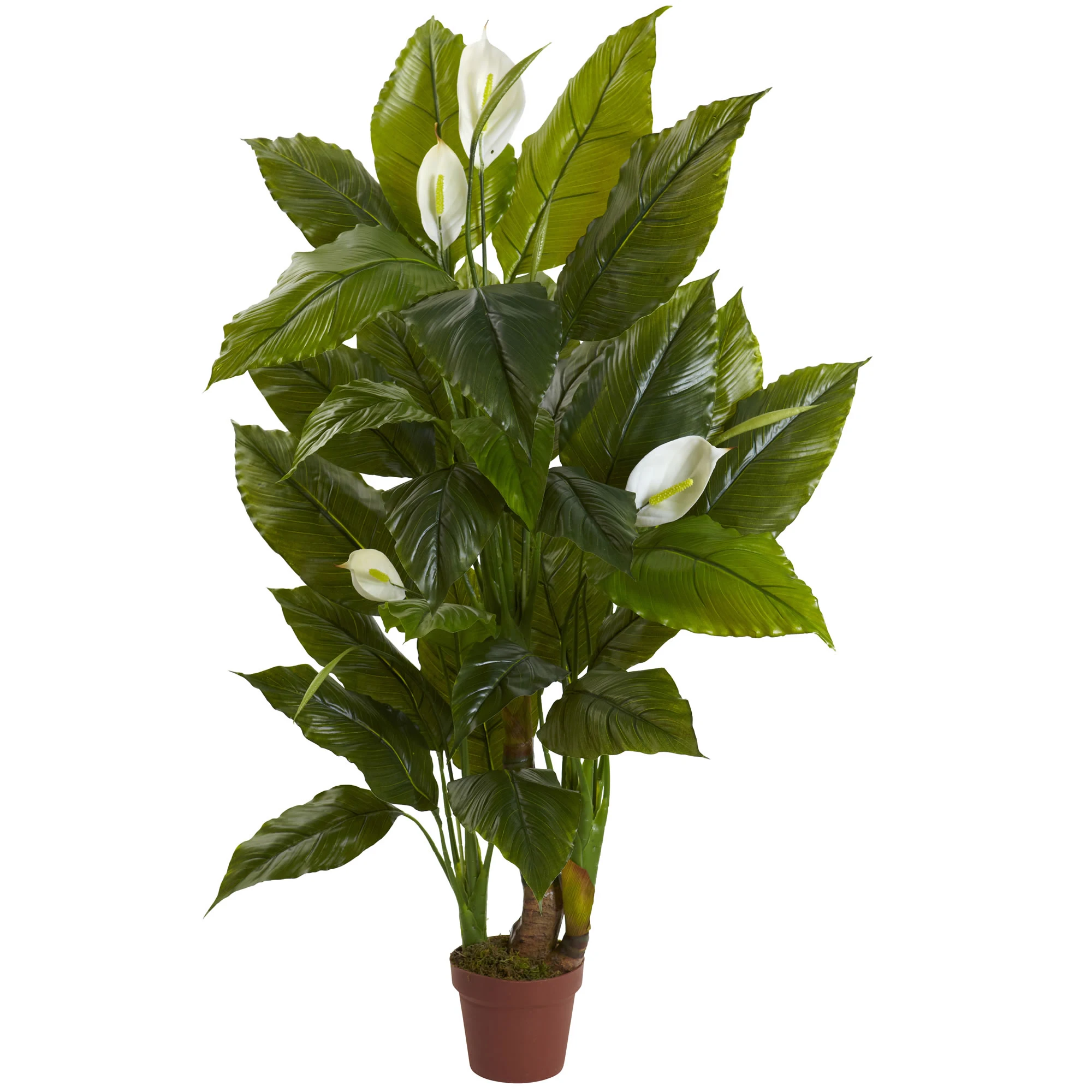 

4.5' Spathiphyllum Artificial Plant (Real Touch), Green