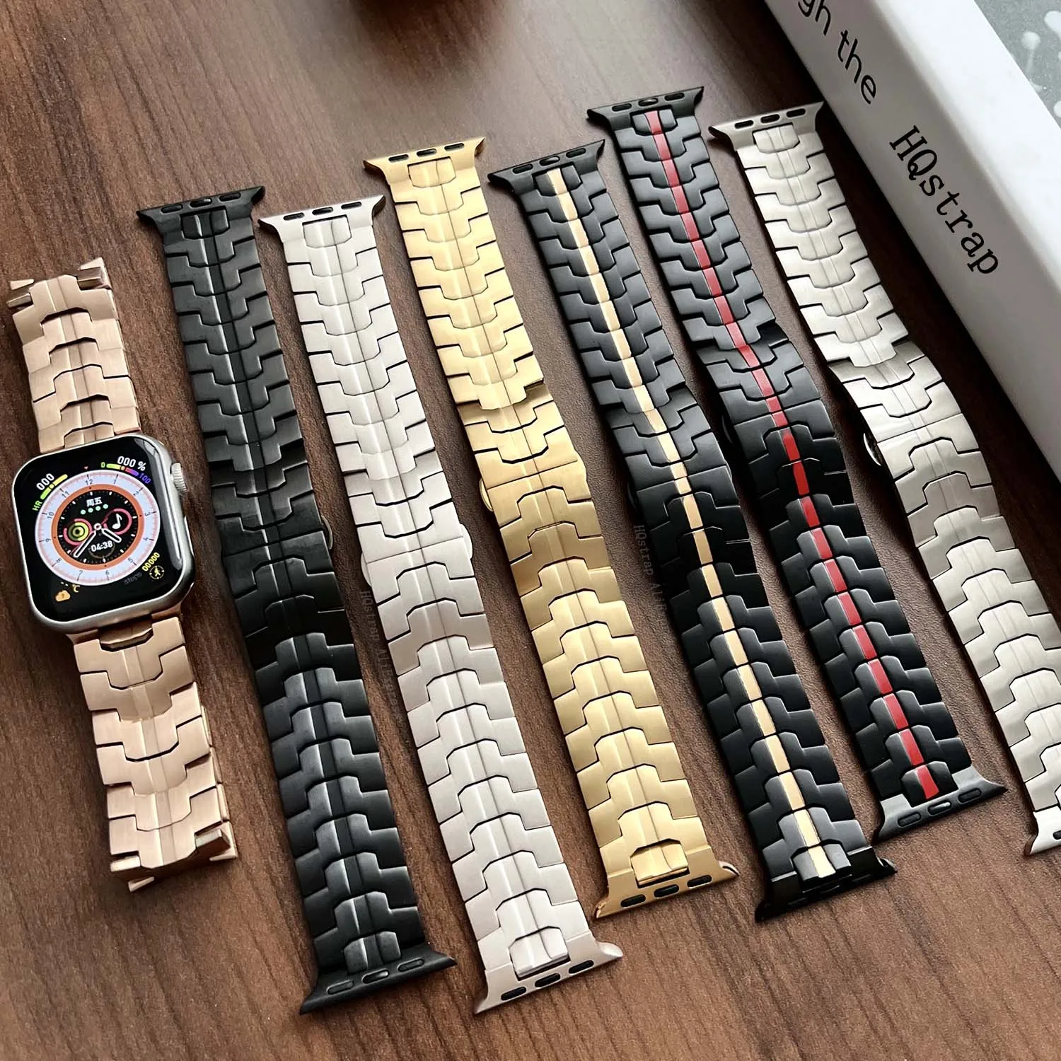 

Браслет из нержавеющей стали для Apple Watch Ultra, люксовый титановый браслет для Iwatch 7 8 SE 6 5 3 4 40 мм 41 мм 49 мм 44 мм 42