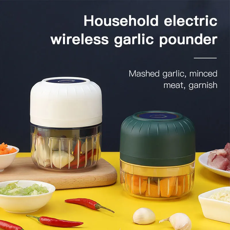 

100/250ml Mini USB wireless electric Garlic masher Vegetable pepper crusher Meat grinder Food blender Durable kitchen tool