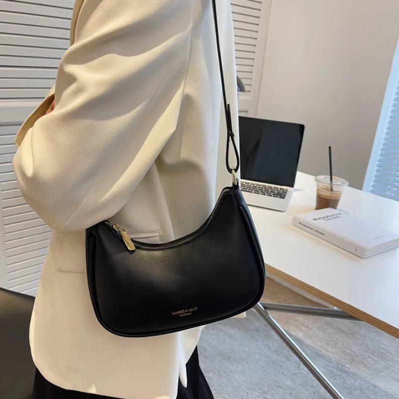 Women's Fashion Simple Hand Bags Underarm Tote One Shoulder Handbags for Women Solid Color Retro Purses and Handbags bolsa mujer