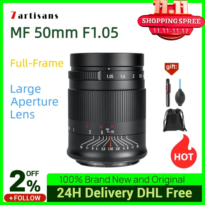 

7artisans 50 мм F1.05 ручная фокусировка полнокадровая апертура портретный объектив для Sony E для Canon RF Nikon Z Leica L для Sigma Camera