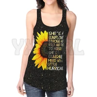 yx girl sunflower peace 3d printed sexy backless tops summer women casual tees cosplay clothes