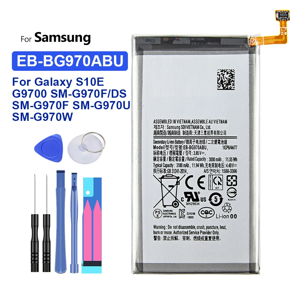 

Battery EB-BG970ABU 3100mAh For Samsung Galaxy S10E S10 E G9700 SM-G970F/DS SM-G970F SM-G970U SM-G970W Bateria