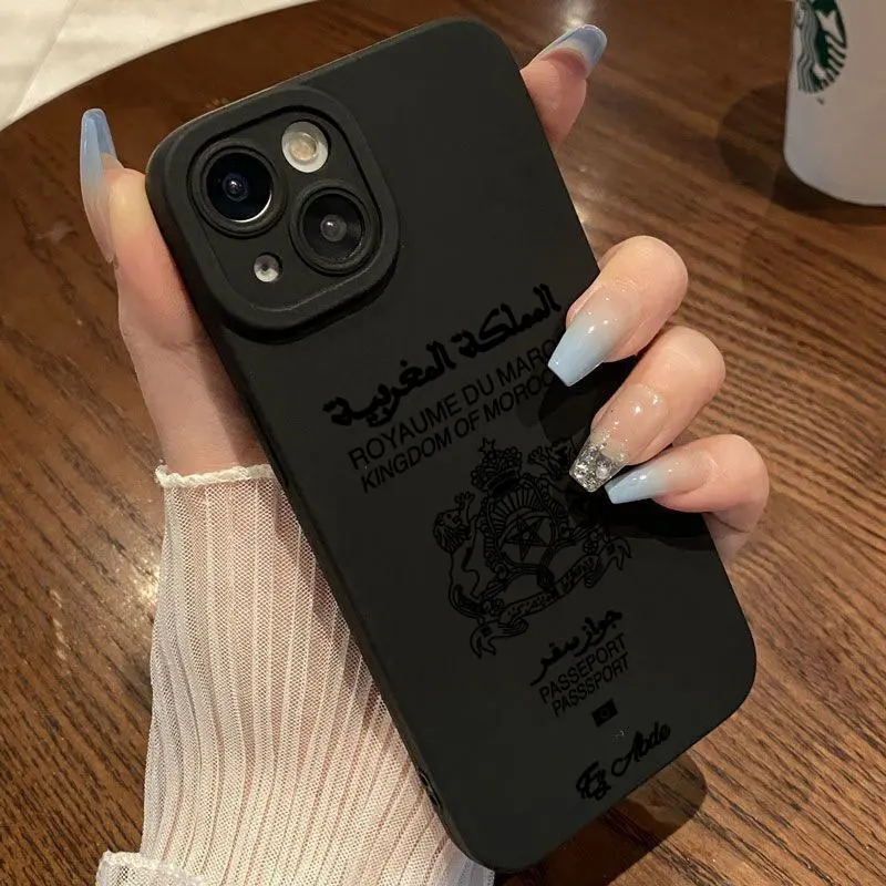 Марокканский паспорт чехол для телефона с полным экраном iPhone 16 15 14 13 12 11 X XR Xs SE2 SE 8 7