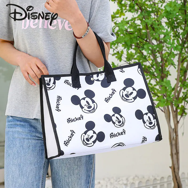 Disney Mickey New Women's Shoulder Bag Fashion High Quality Handbag Cartoon Casual Large Capacity Environmental Shopping Bag
