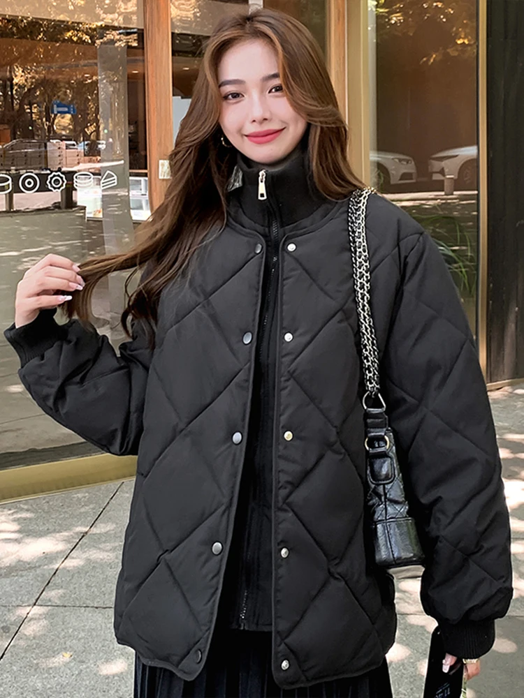 La Chabell белое ромбовидное клетчатое пальто на хлопковой подкладке для женщин