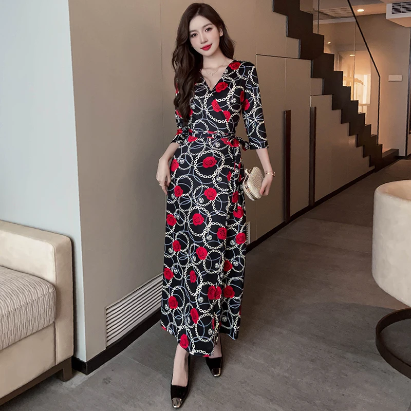 

Summer 2023 Sexy Tight Print Dress One Piece Beach Long Ankle Dress Elegant Maxi Holiday Casual Apparel Streetwear Free Shipping