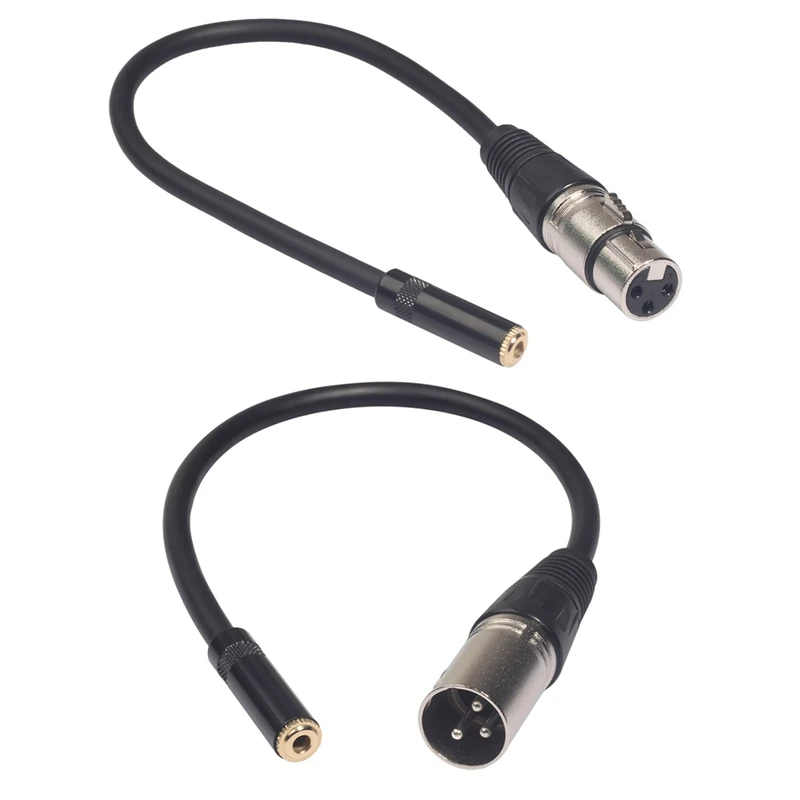 

2 Pcs 0. Wire 3 Pin XLR Stereo Audio Adapter Microphone Adapter Cable, 1 Pcs Female To 3.5Mm Trs 1/8 Inch Female & 1 Pcs Male