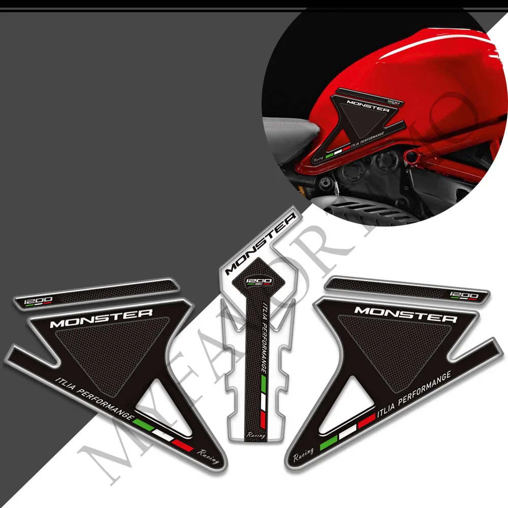 

For Ducati Monster 1200 S R 1200S Motorcycle Stickers Tank Pad Grips Decals Gas Fuel Oil Kit Knee Protection TankPad