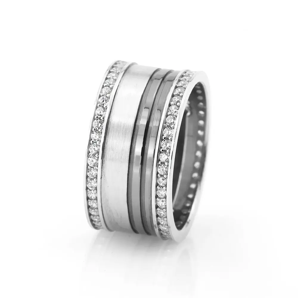 

Stylish Design Zircon Stone 925 Sterling Silver Women Wedding Rings