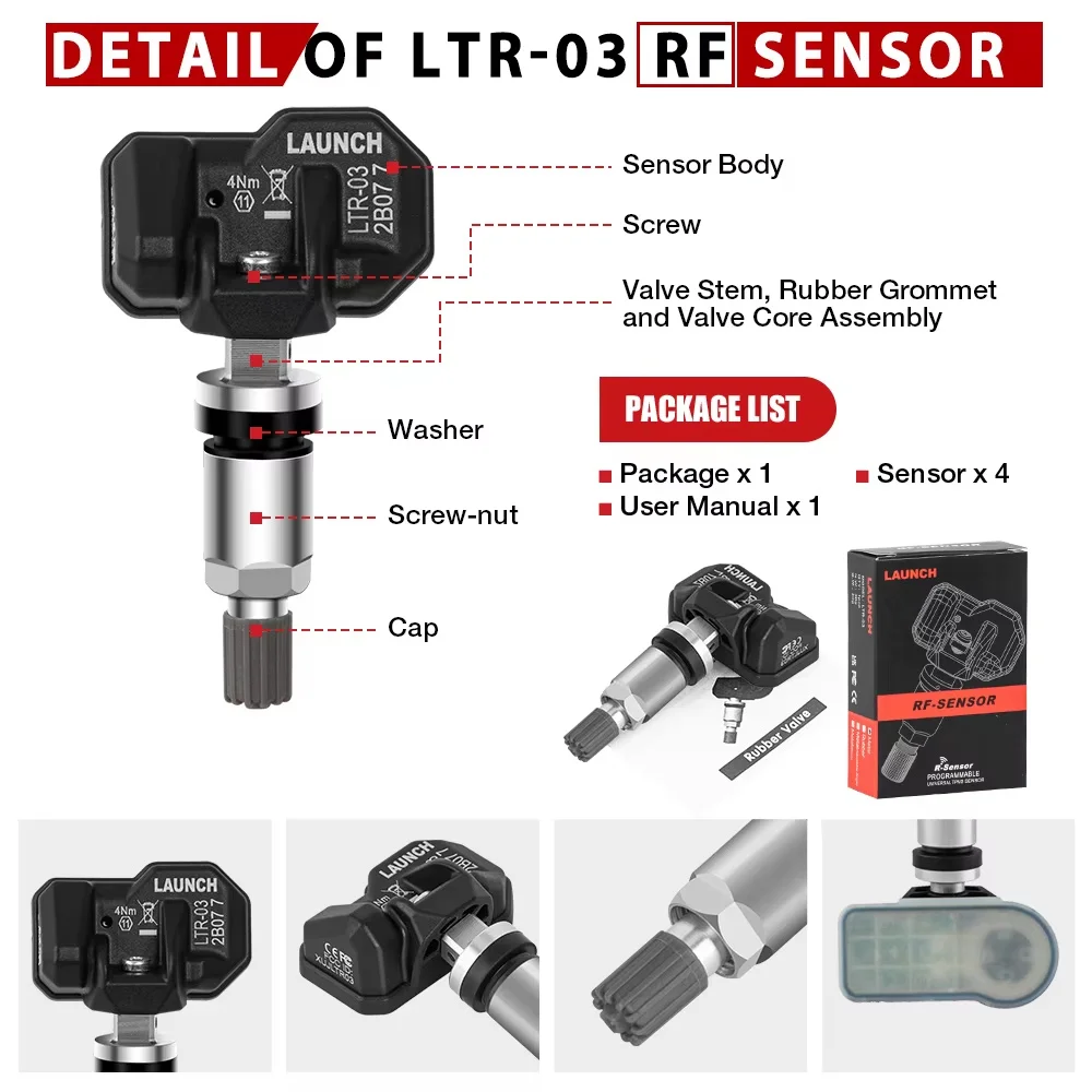 LAUNCH X431 2 в 1 RF-SENSOR 315 МГц433 МГц TPMS Датчик Инструменты для ремонта шин Сканер Датчики давления в шинах Тестер Программирование (art.: 3920cb5d4e7c3) - 3920cb5d4e7c3
