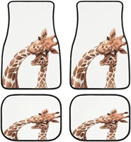 warm giraffe animal car mats frontrear 4 piece full set carpet car suv truck floor mats with non slip back