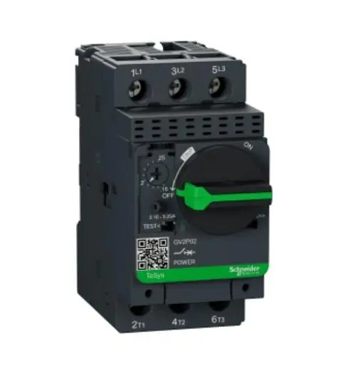 

GV2-P22 GV2P22 автоматический выключатель двигателя, TeSys GV2, 3P, 20-25 A, Термальный магнит, винтовые зажимные клеммы