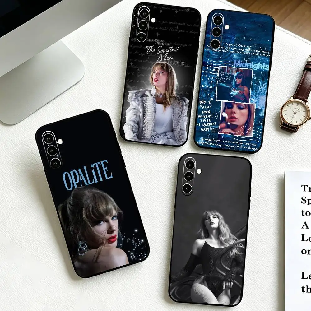 Фото Чехол для телефона T-Taylor Singer Swift-t для Samsung Galaxy A73, A72, A71, A70, A53, A52, A51, мягкий силиконовый черный чехол №1