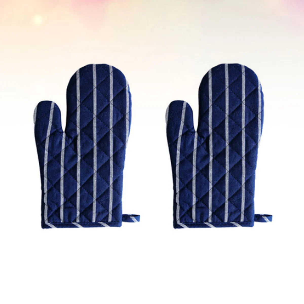 

1 Пара простых цветных термостойких полосок из хлопка и льна, кухонные принадлежности с узором для дома (темно-синий)