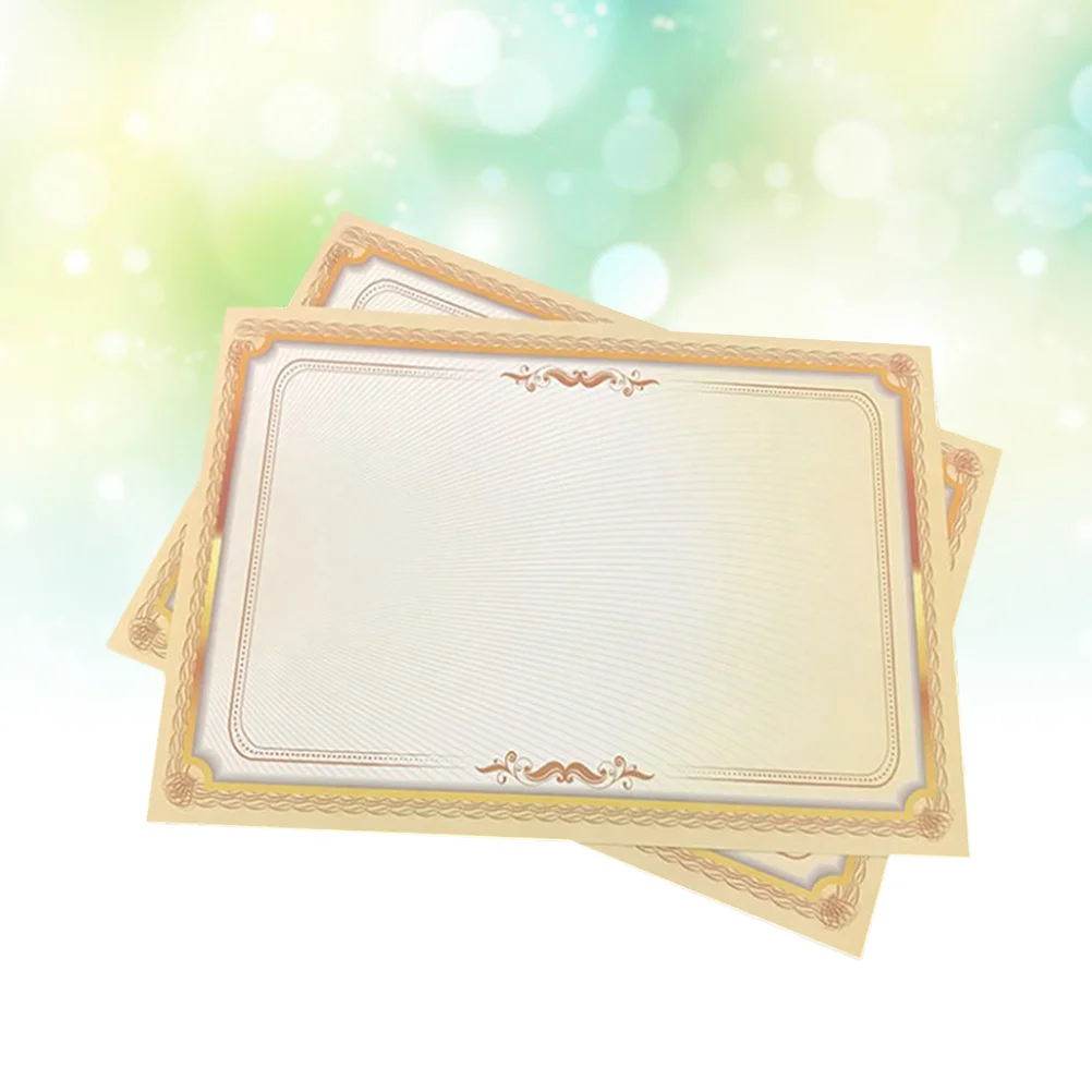 

20pcs Diploma Certificate Paper Class Certificate Paper Gold Border Certificate Paper Blank Certificate Paper