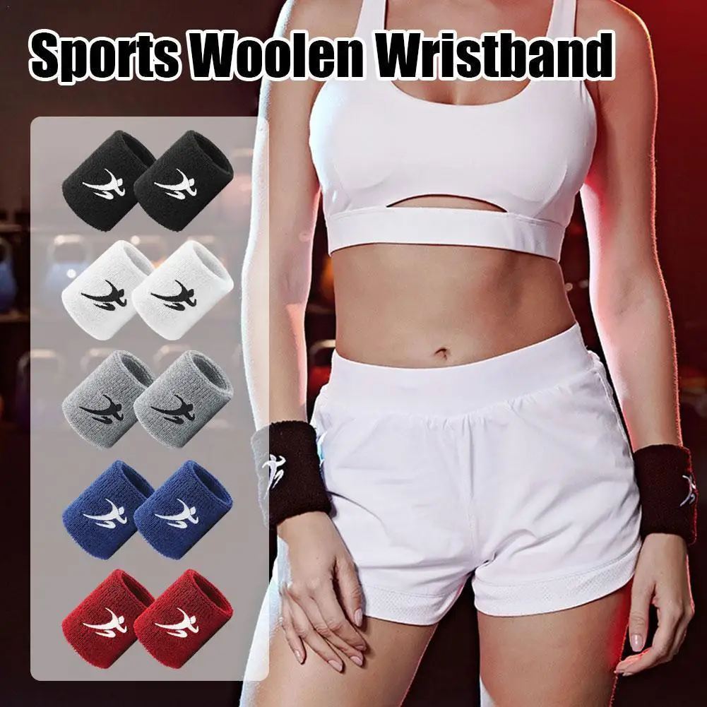 

1pair Sport Wristband Cotton Hand Band Breathable Sweat Bandage Sports Gym Equipment Wrist Elastic Accessories Absorption R8V2