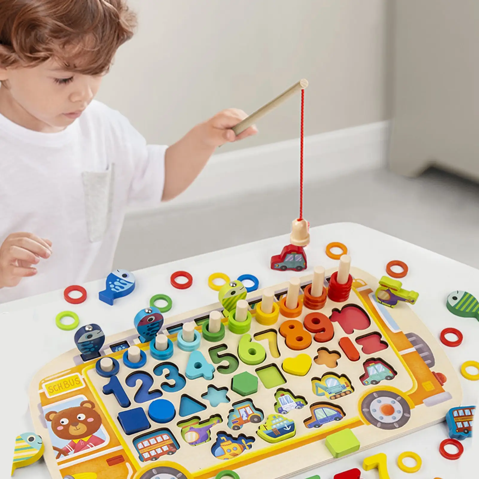 

Магнитная игрушка для рыбалки с цифрами, головоломка-сортировка, игра Монтессори для детей, раннее образование, инструмент для мальчиков и ...
