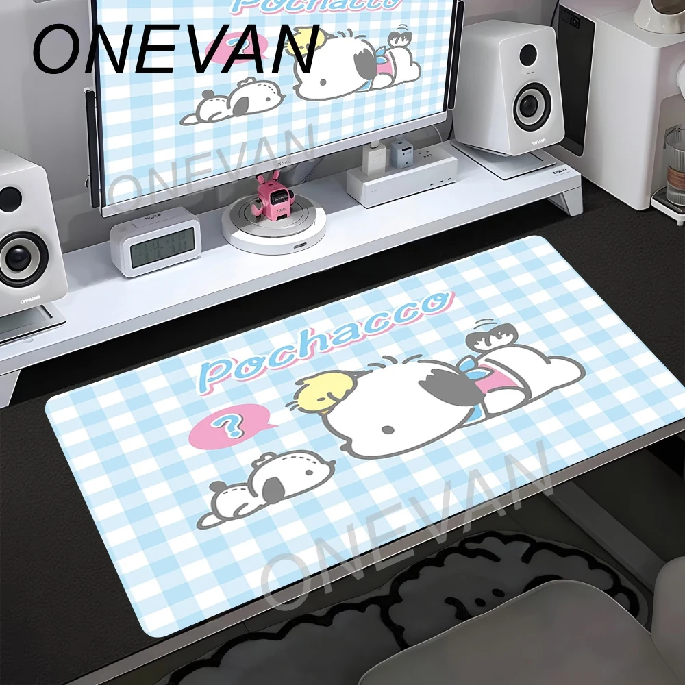 Фото Милый коврик для мыши Kawaii Pochacco Dog, большой, для компьютера, с фиксированным краем, нескользящий, XXL, для письма, мультяшный, для офисного стола №5
