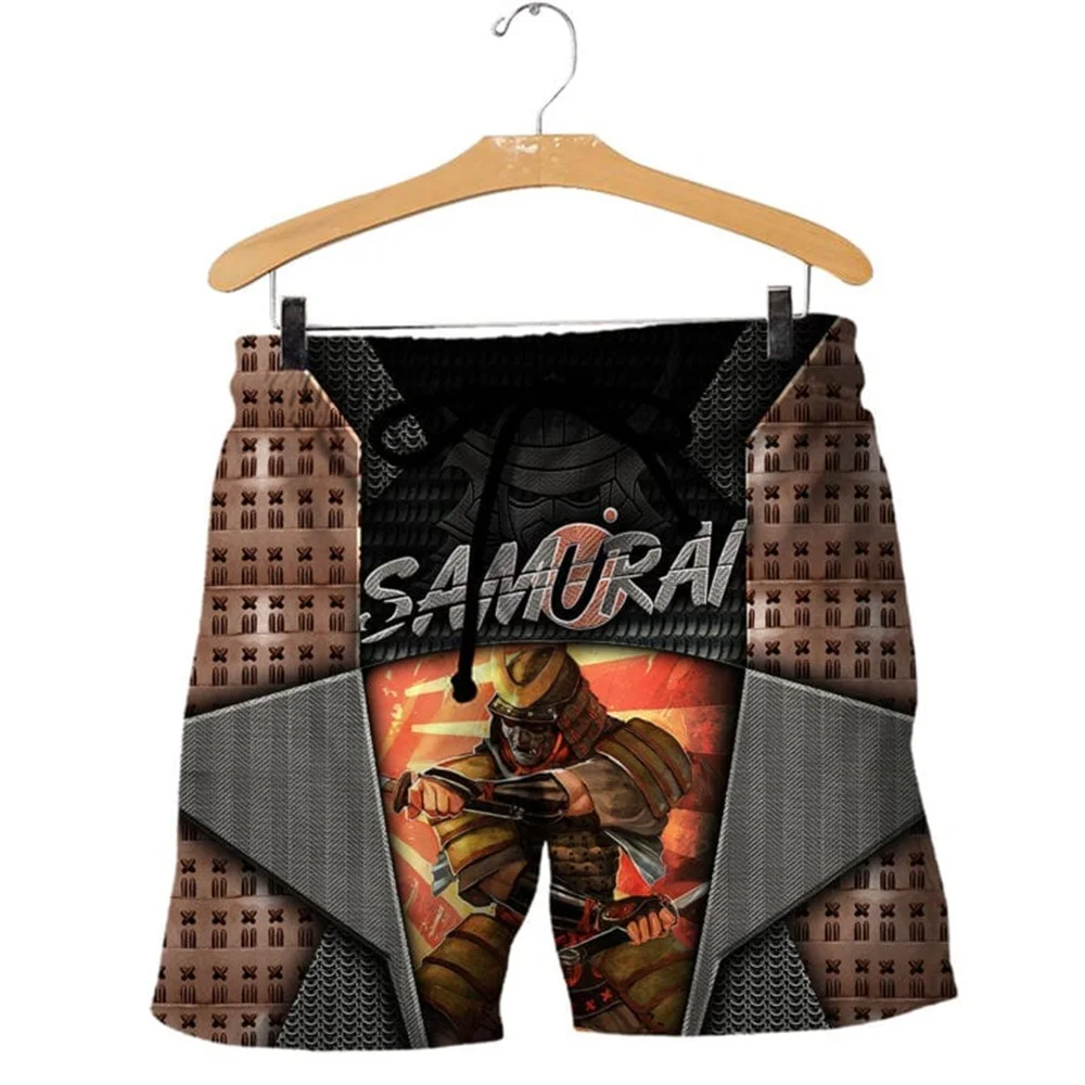 

CLOOCL Men Shorts 3D Graphics Japanese Sakura Samurai Printed Beach Shorts Unisex Gothic Harajuku Summer Casual Shorts