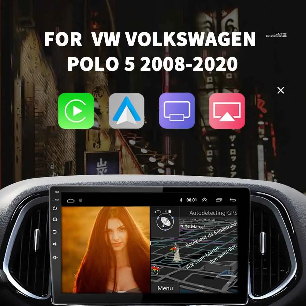 

Binize 9 Inch 2 Din Car Radio For VW Volkswagen POLO 5 2011-2016 Carplay Android Auto Car Multimedia