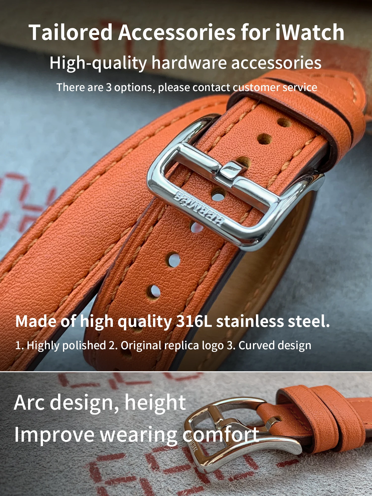 Jincor High Quality Double Tour Band For Apple Watch Series 8 Ultra 7 6 Se 5 4 3 2 1 Iwatch Strap Fashion Men Women 14mm Width enlarge