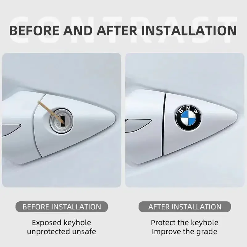 2 шт. защитные наклейки на замочную скважину автомобиля эмблема для BMW M Power Performance