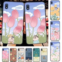 bandai crayon shin chan flower art phone case for samsung a51 01 50 71 21s 70 31 40 30 10 20 s e 11 91 a7 a8 2018