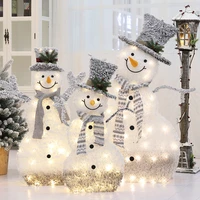 christmas wrought iron flocking lights snowman counter decoration shopping mall supermarket holiday scene decorations