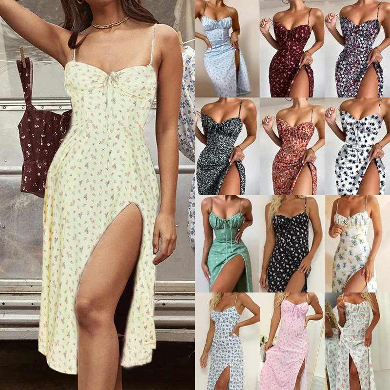 

Новинка лета 2023 женское сексуальное элегантное платье средней длины с завышенной талией