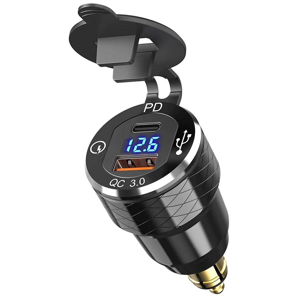 Фото Модернизированная USB-розетка PD 3.0 Type C с быстрой зарядкой и выходом USB, а также розетка QC 3.0 мощностью 18 Вт с вольтметр №4