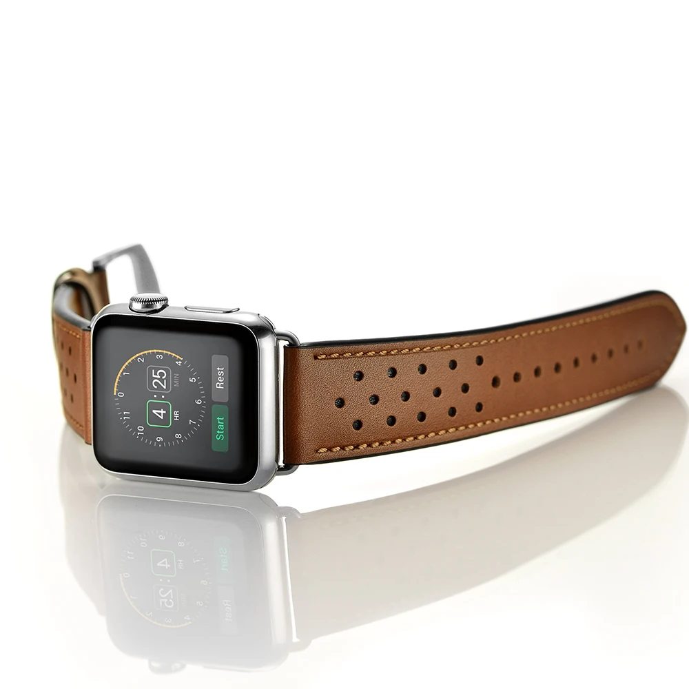 Genuine Leather strap For Apple Watch Band 45mm 41mm 44mm 40mm 42mm/38mm iwatch Series 7 6 5 4 3 se Crazy Horse pattern bracelet