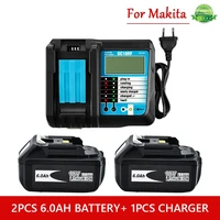 18v 6ah rechargeable battery 6000mah li ion battery replacement power battery for makita bl1880 bl1860 bl1830battery4a charger