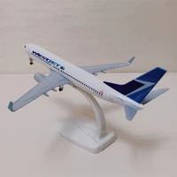 20cm canada air westjet west jet airlines boeing 737 b737 airways diecast airplane model plane aircraft with wheels alloy metal