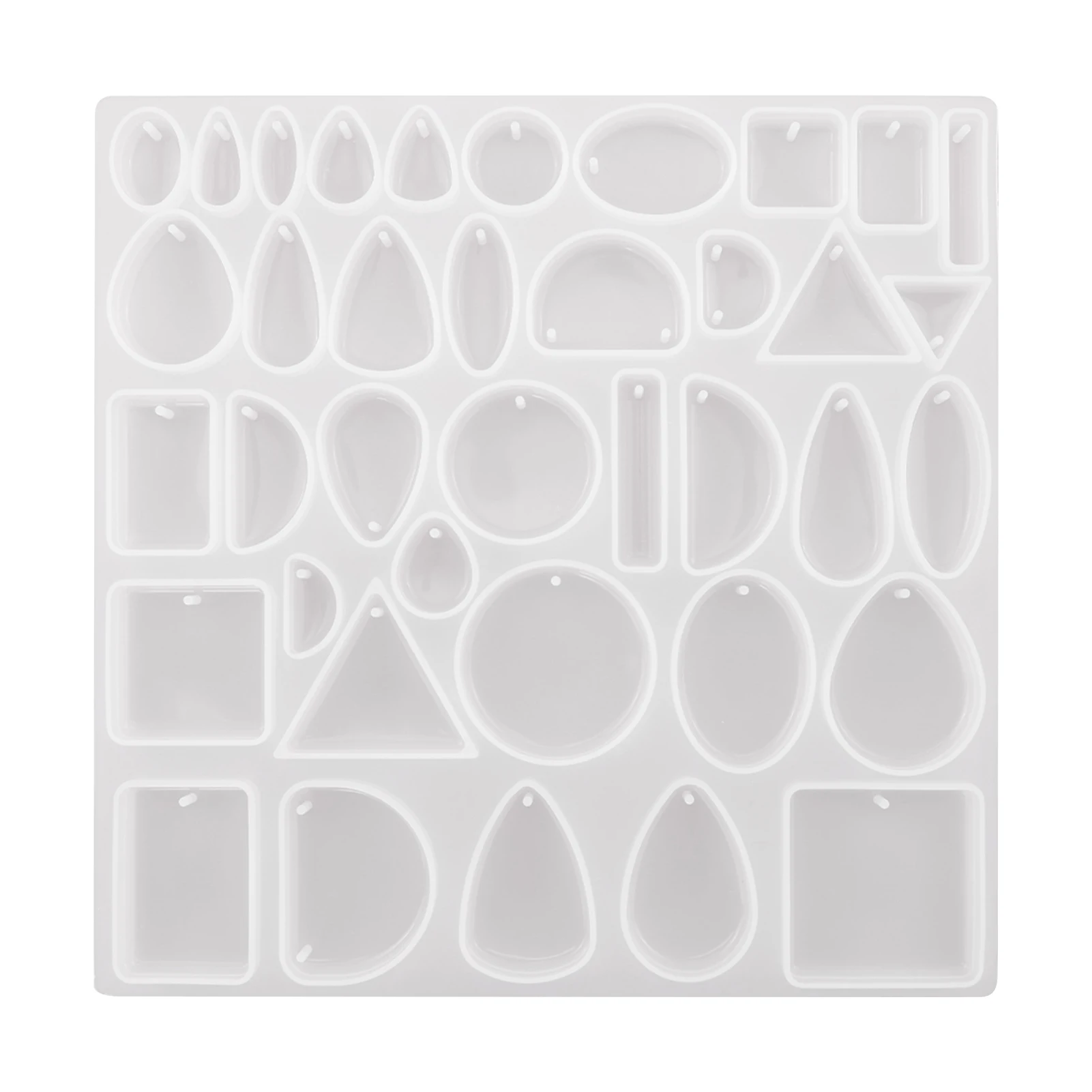 

DIY Resin Mold With Holes DIY Pendant Crafts Geometry Jewelry Making Soft Silicone Mold Geometric Shaped